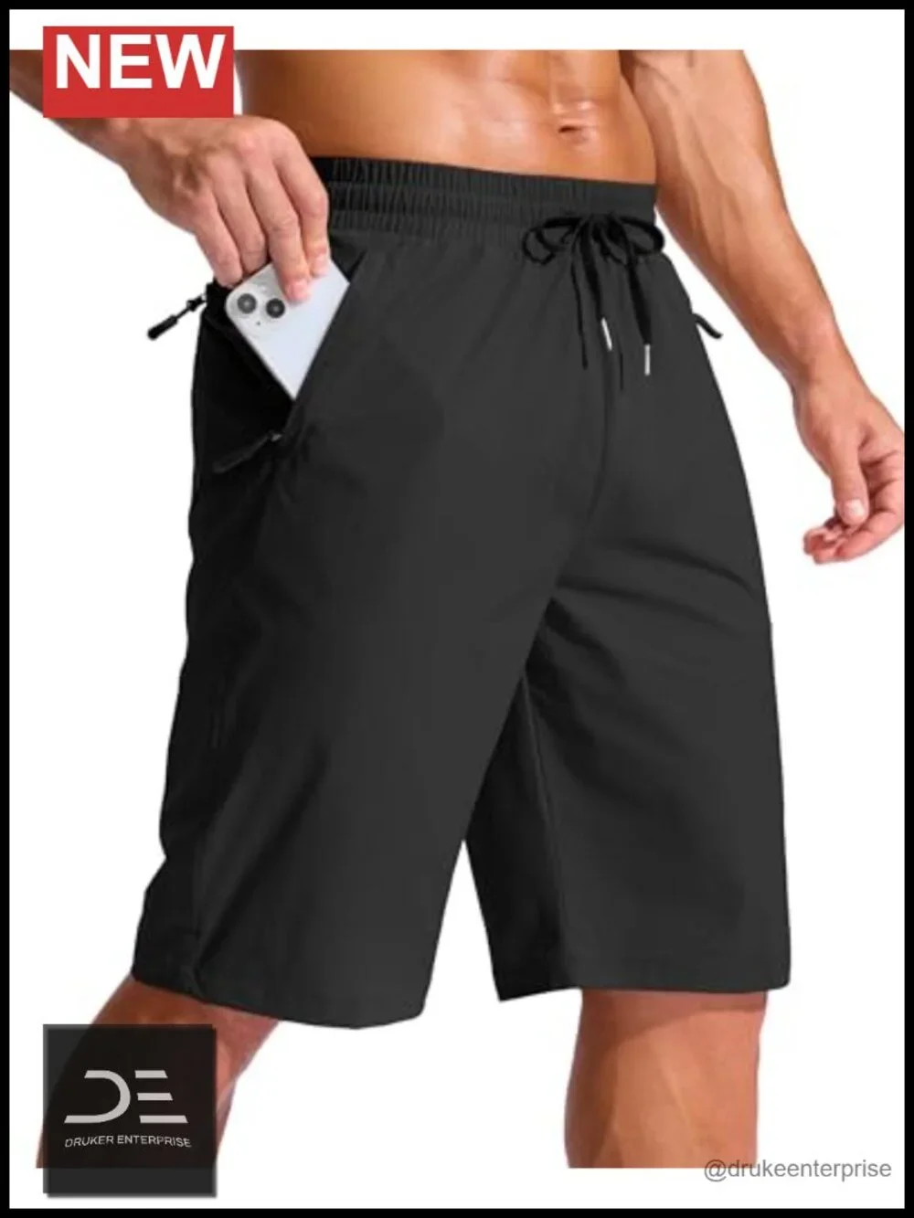 Men's Board Shorts with 3 Zipper Pockets Quick Dry Swim Trunks 11